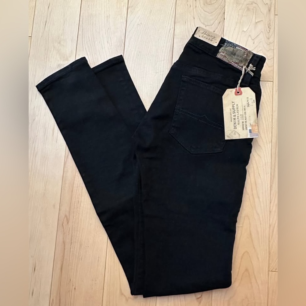 BNWT- Y2K Denim & Supply by Ralph Lauren Black Low Rise Skinny Denim Jeans (26)